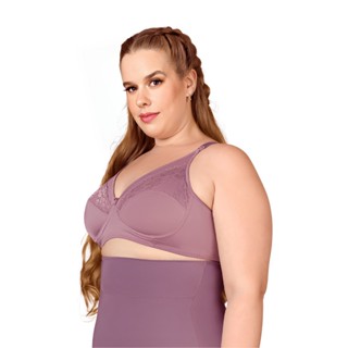 Sutiã Plus Size Com Renda Alças Reforçadas Sem Aro Sem Bojo