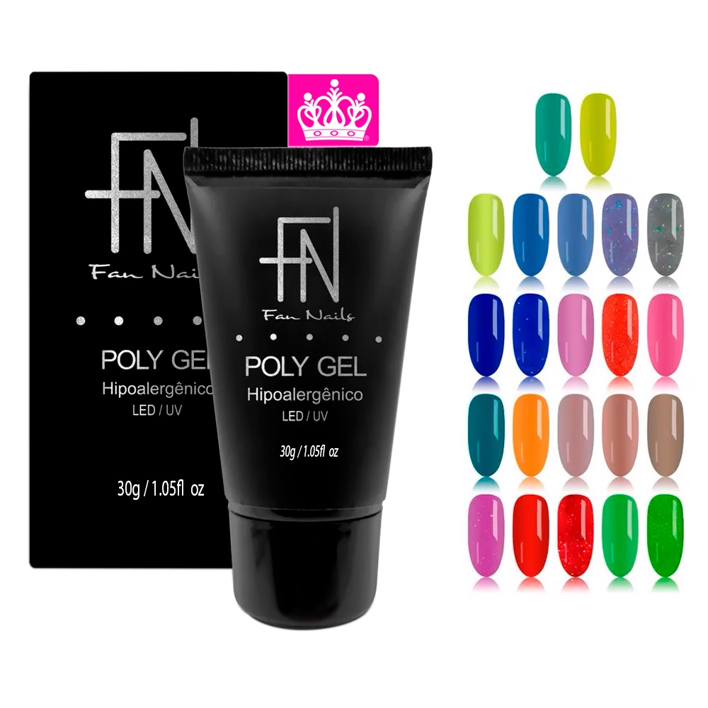 Polygel Fan Nails Classic Hipoalergênico Unhas 30g