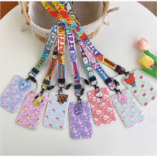 KPOP Porta-Cartões De Visita BTS BT21 Cute Push-pull Student ID Protector