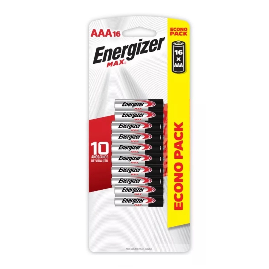 Pilha Alcalina AAA MAX Energizer Bateria 3A Palito 16 unidades - Home Appliances