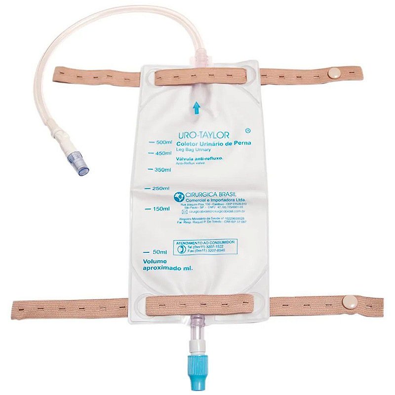 Coletor de Urina P/Perna C/Extensão 500ml - Uro-taylor