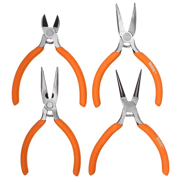 Kit 4 Mini Alicates Artesanato Ferramenta Bijuteria Mola Aço