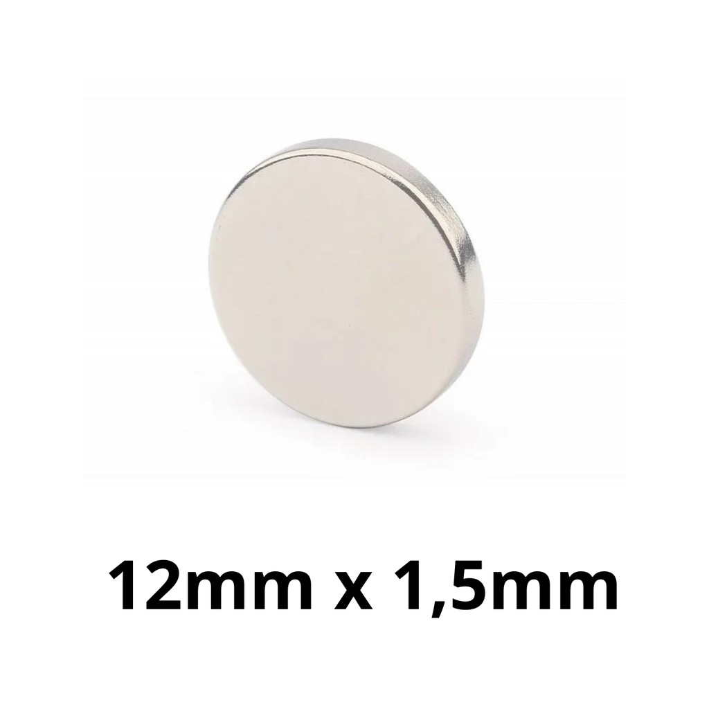 Kit 5 Peças Imã Neodímio Potente Disco Magnético N35 12x1,5 mm Super Forte