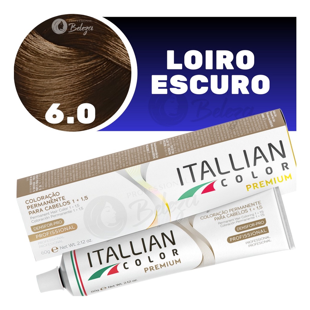 Coloração Itallian Color 6.0 Louro Escuro Profissional 60g - Beauty