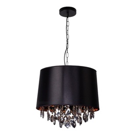 Lustre Pendente De Cristal Hemera Preto 2x E27 Taschibra