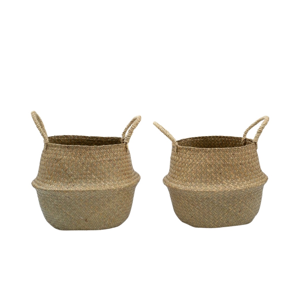 Kit 2 cestos organizadores multiuso decorativo natural seagrass - Oikos em Oferta na Shopee