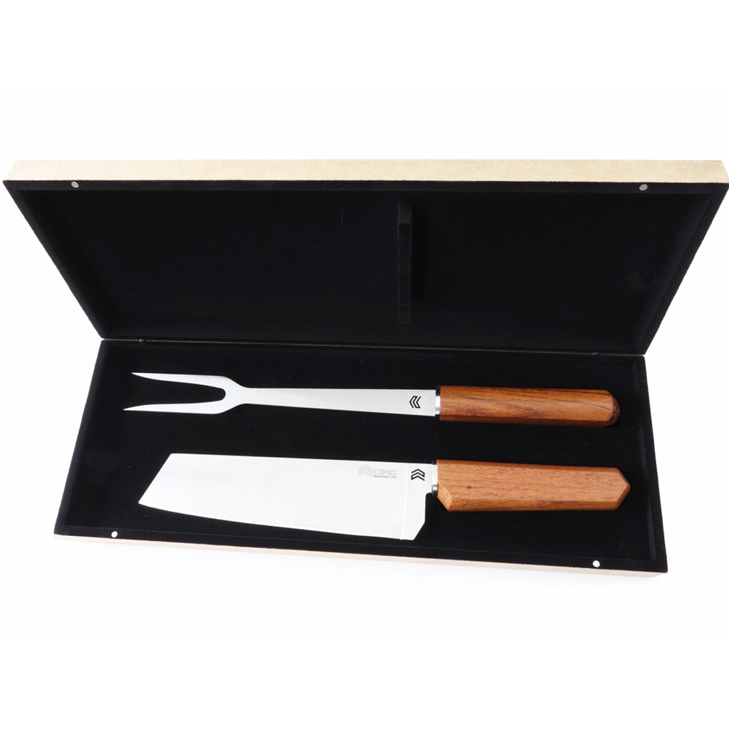 Kit Churrasco Cimo Faca Santoku Garfo 3003/8K1 Oiti 8'' Madeira Jatobá