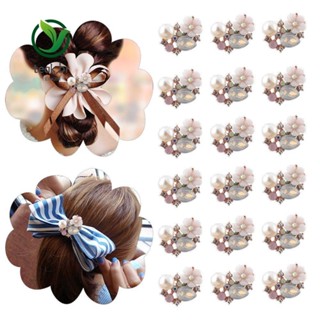 TEAK 10PCS DIY Garment Buckle Plating Rhinestone Botão Flor Botões Decoração Vestuário Artesanato Acessórios De Costura Flatback Pearl Hairpin