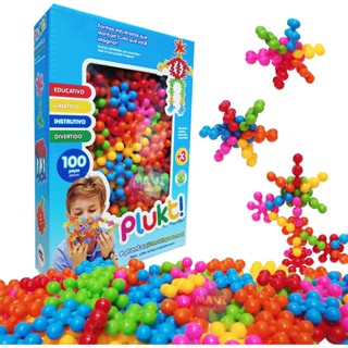 100 Peças Creative 3D Plum Blossom Snowflake Blocos De Construção Puzzle Kids STEM Conjunto De Brinquedos Educativos