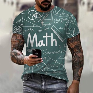 Impressão 3D Fórmula Matemática Camiseta De Verão Moda Masculina Harajuku Manga Curta Unisexo