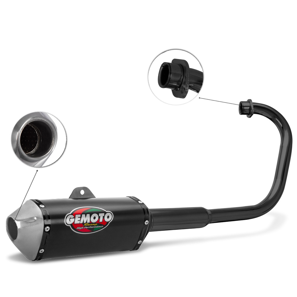 Escapamento Gemoto Racing 3 Trioval [Curva Preta] Titan 150 / Fan 150 Esd 2009/13