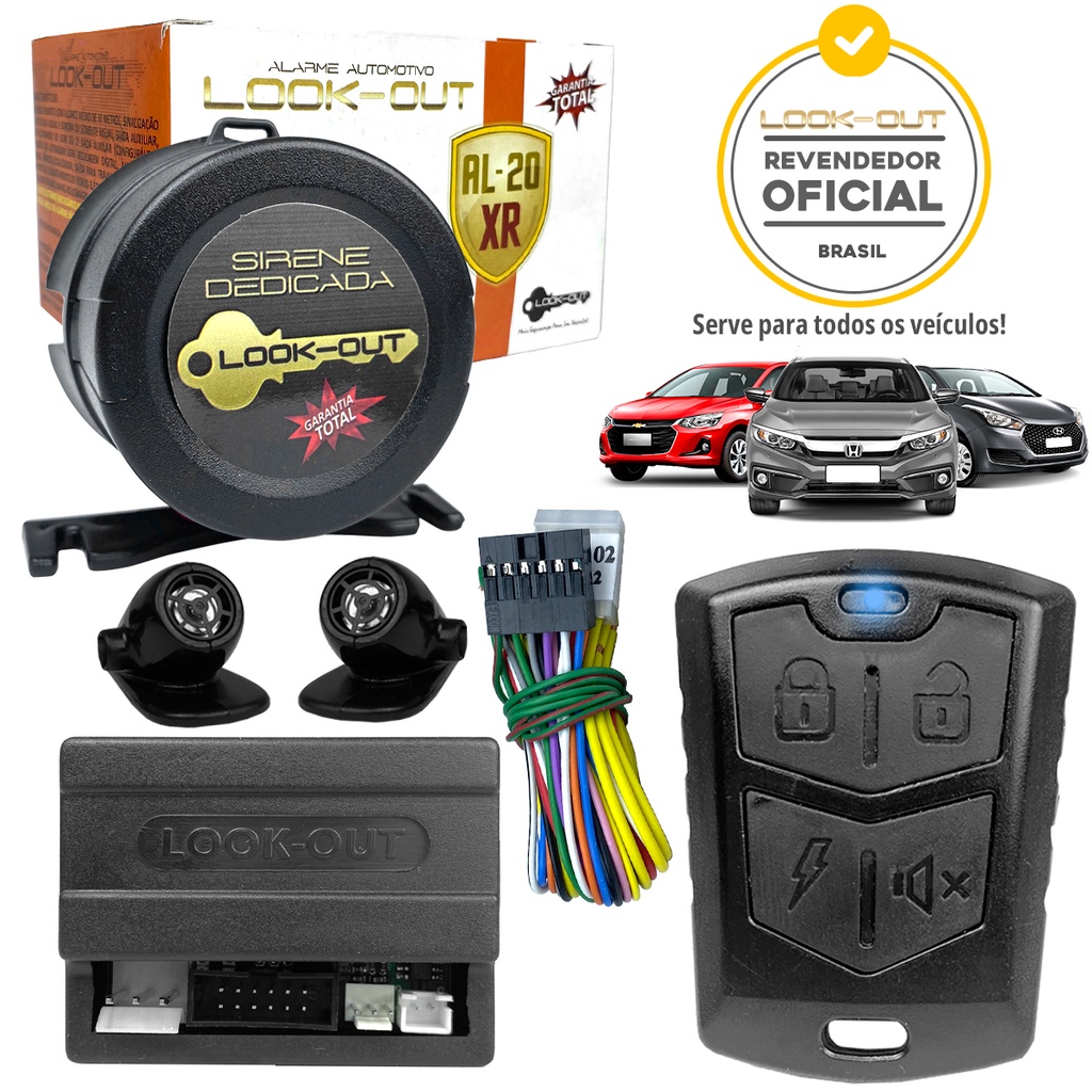 Alarme Automotivo Universal Carro Com Controle Sirene Sensor Antifurto 12V