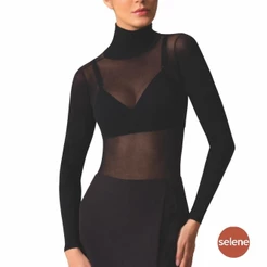 Camiseta Fio 40 Gola Alta Selene Manga Longa Lisa Segunda Pele Basica Feminina Inverno