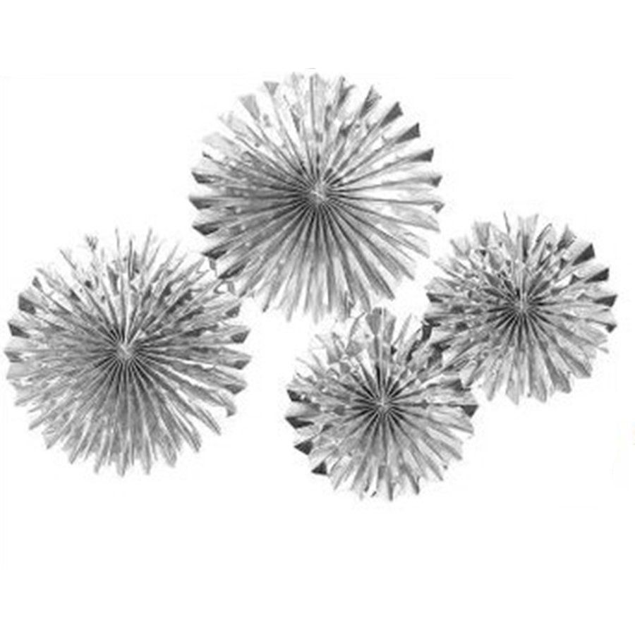 Enfeite Decorativo Leque Metálico - Prata - 06 Unidades - Art Lille - Rizzo em Oferta na Shopee