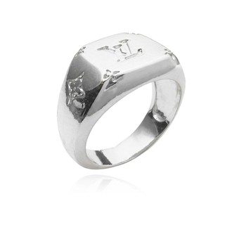 Anel De Prata 925 Elegante Marca L.V Banhado a Pura