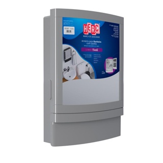 Armário Para Banheiro Tivoli Com Gaveta Cinza - Herc em Oferta na Shopee