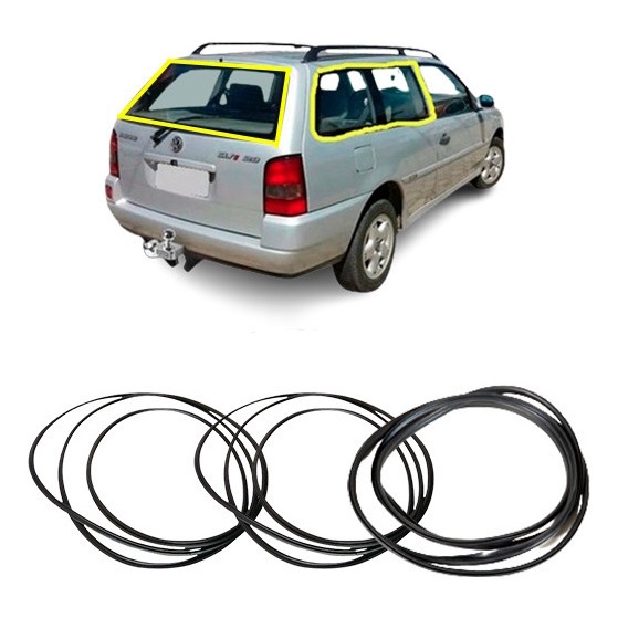 Kit Borracha Vidro Traseiro E Lateral Parati G2 Bola 95/99