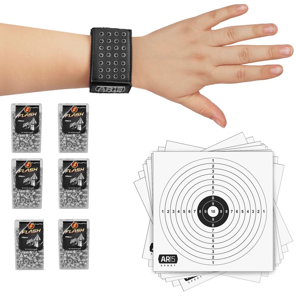 Pulseira Suporte Chumbinho Carabina 5.5 28 Furos + 06 Latas CHumbinho Rossi Sport em Oferta na Shopee