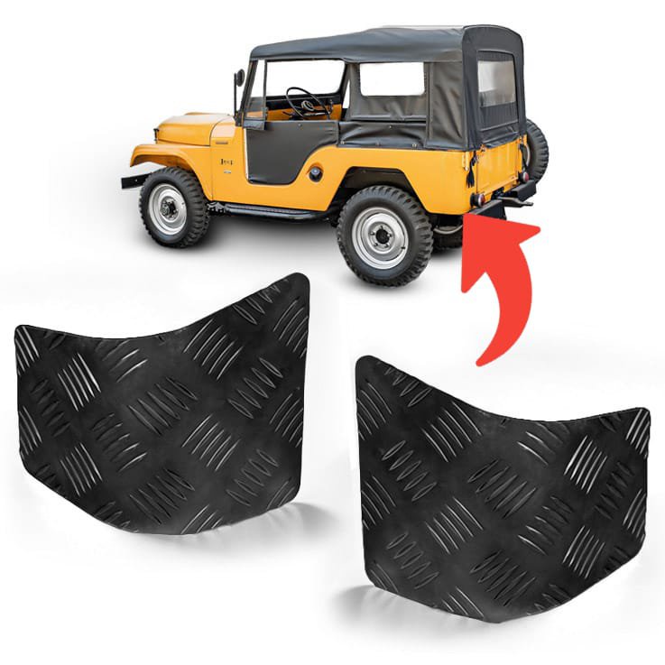 Par Proteção Traseira Carroceria Jeep Cj5 1957-1982-Al.Preto