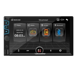 Central Multimídia Carro MP5 2 DIN Plus Tela 7 Espelhamento Bluetooth Rádio FM 50 Watts Roadstar