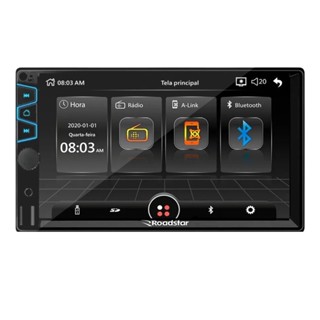 Central Multimídia Para Carro MP5 2 DIN Plus Tela 7 Espelhamento Bluetooth Rádio FM 50 Watts Roadstar
