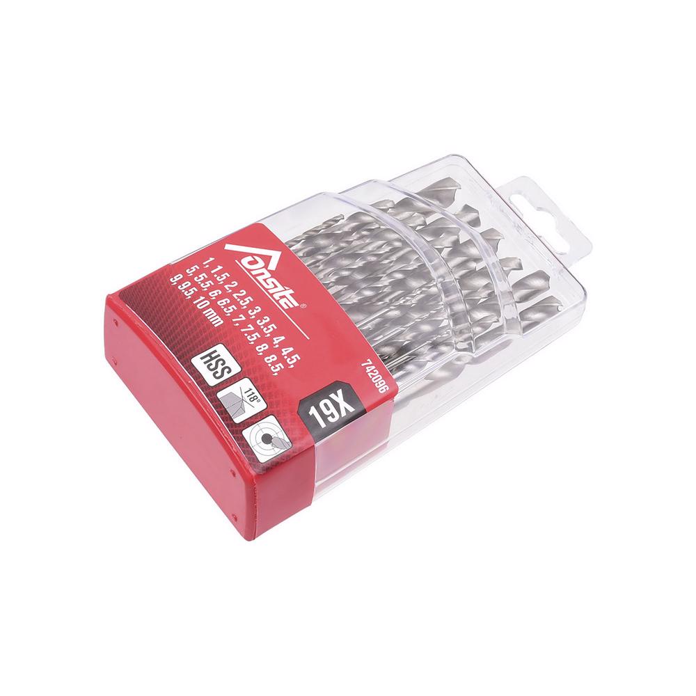 Jogo de Brocas Aço Rápido 19 Peças 1 á 10mm (742096) - Onsite em Oferta na Shopee