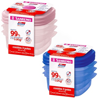 Conjunto 3 Potes de Plástico 480ml UltraProtect Proteção e praticidade BPA FREE Pode ir ao Micro-ondas Freezer Lava-louça em Oferta na Shopee