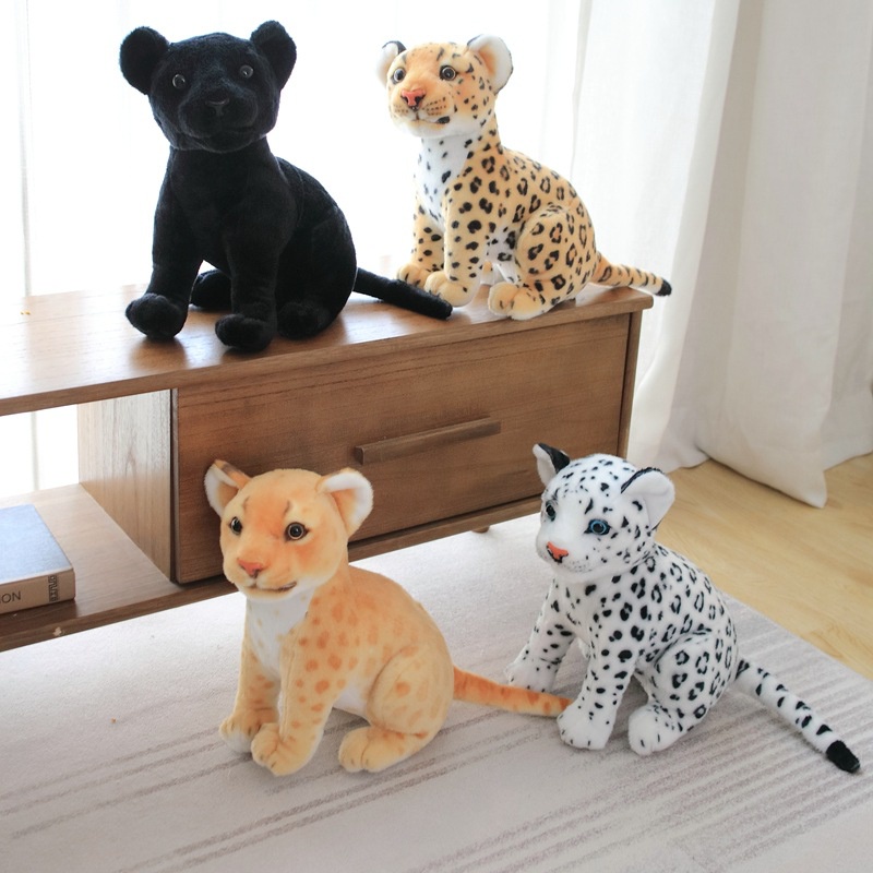 Pantera Leopardo Leão Tigre Simulação Boneca animal Acessórios De Brinquedo Recheados em Oferta na Shopee