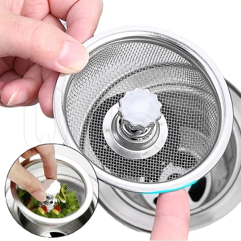 Filtros De Pia De Cozinha Com Cabo E Tampão/Drenos De Piso Doméstico Esgoto Para/Cesto De Substituição/Malha De Drenagem De Aço Inoxidável Anti Entupimento
