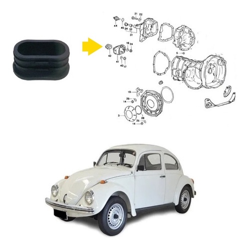 Bucha Calco Suporte Coxim Cambio Fusca Brasilia Variant em Oferta na Shopee