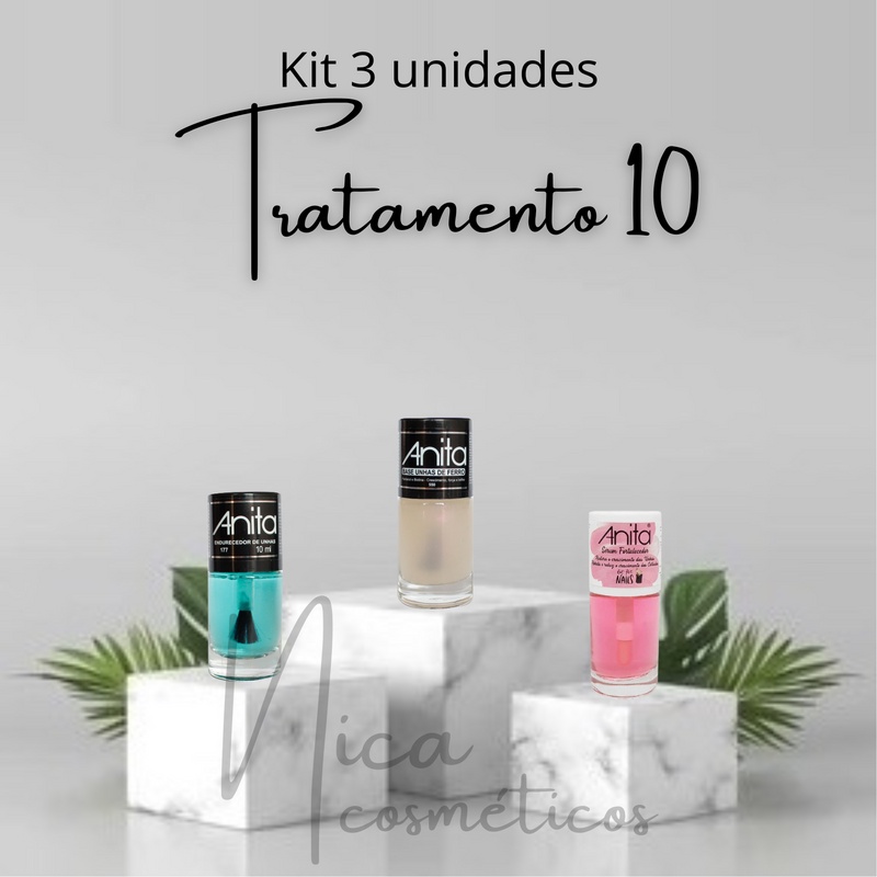 Kit Tratamento Anita - Base unhas de ferro, Sérum fortalecedor e Endurecedor de unhas