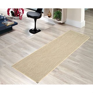 Passadeira Tapete Sisal 0,66M X 2,30M Claro Antiderrapante Bege Lancer