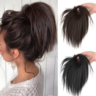 20cm Sintético Liso Coque Rabo De Cavalo Com Elástico Scrunchies Curto Extensão De Cabelo Para Mulheres