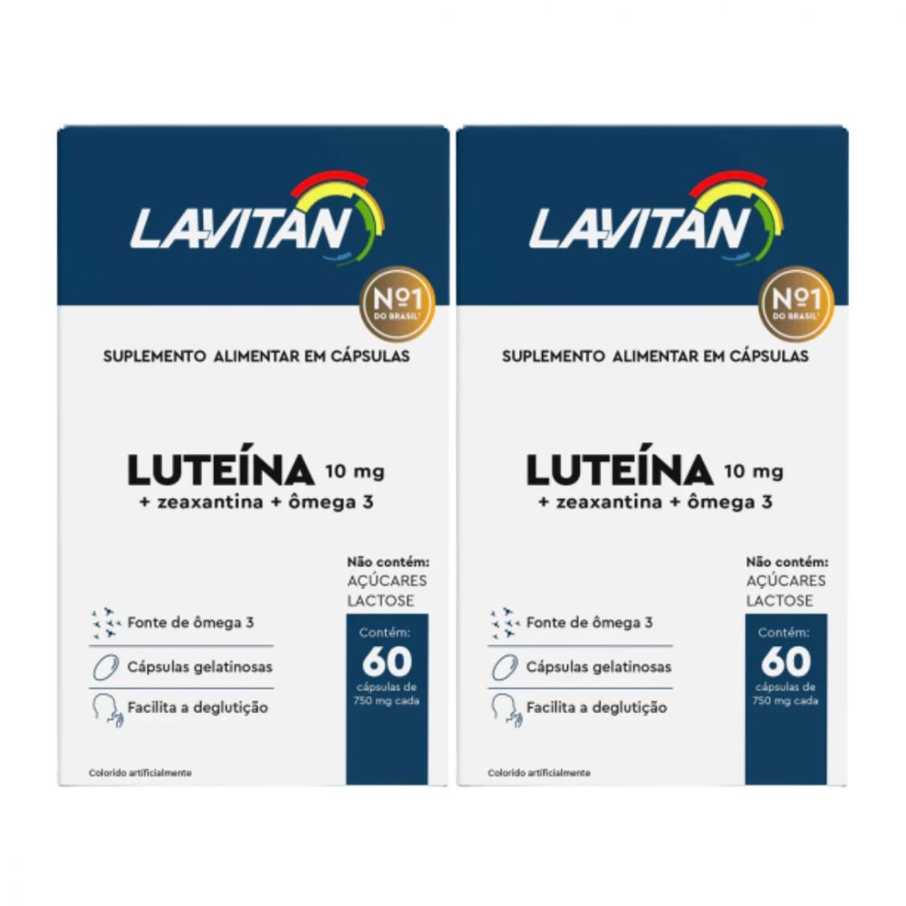 Kit 2 Unidades Lavitan Luteína com Zeaxantina e Ômega 3 com 60 Cápsulas