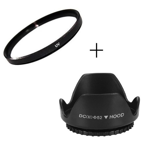 Kit Filtro Uv + Parasol 62mm Canon Nikon Pentax Sony Minolta