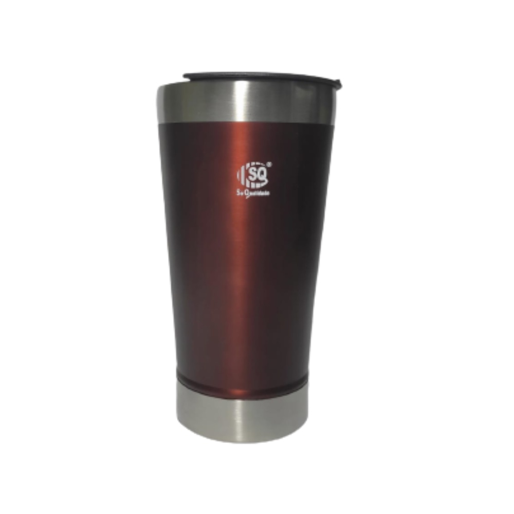 Copo Isotérmico com Tampa 502ml Vermelho Escuro