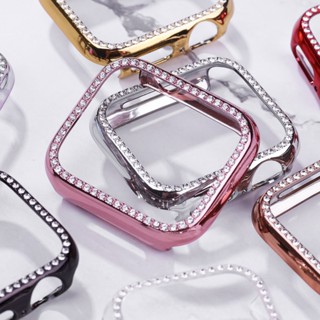 Capa Protetora De Pára-Choques Diamantada Para Relógio Apple Série 7 SE 65432 38MM 42MM Iwatch 40mm 44mm Acessórios De Pulseira Inteligente T500 + Plus T500 T55 W26 X8 X7 I8 44mm