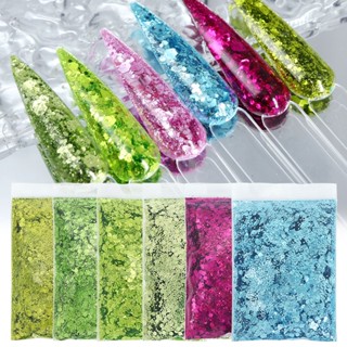 50g De Glitter Verde Brilhante Púrpura Lantejoulas De Arte De Unhas A Granel Decoração Hexágono Mista Para Artesanais De Bricolage Acessórios Flocos Azuis