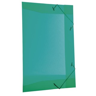 Pasta com aba elástico ofício Line transparente verde 0254.T Dello
