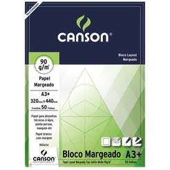Bloco layout margeado A3+ 90g com 50 folhas Canson