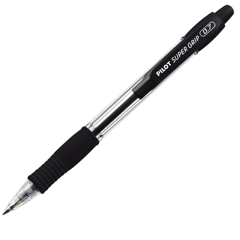 Caneta esferográfica super grip 0.7 preta Pilot - Stationery