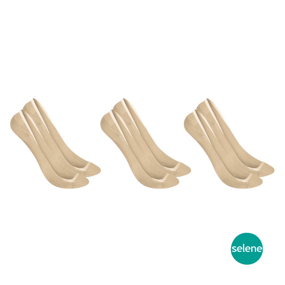 Kit 3 Pares De Meias Selene De Algodao Feminina Basica Modelo Sapatilha Super Invisivel em Oferta na Shopee