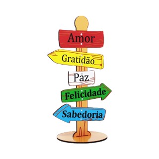 Placa Decorativa Mensageira Setas Mdf Palavras Motivacionais