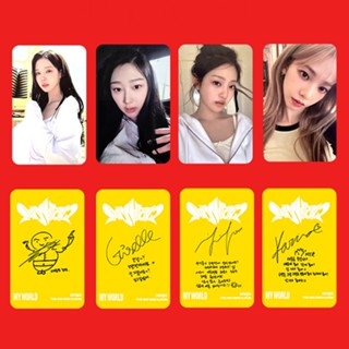 4pcs/set AESPA Álbum MY WORLD Photocards SPICY Cartões Postais Kpop AM WM MK Coleção Especial Estoque Pronto SX