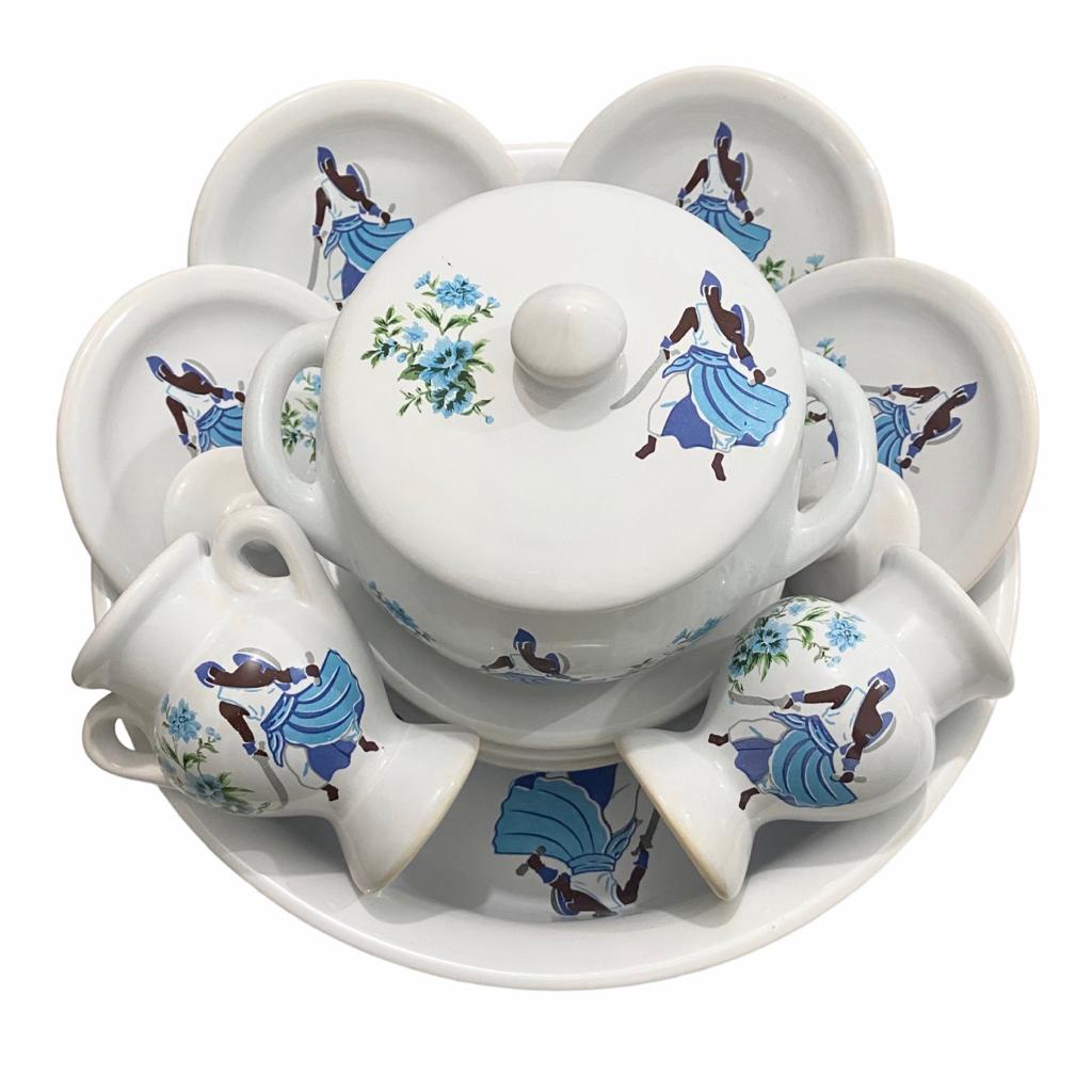 Jogo de Iba Orixa Oxaguia 12 Pecas Porcelana Umbanda Candomble