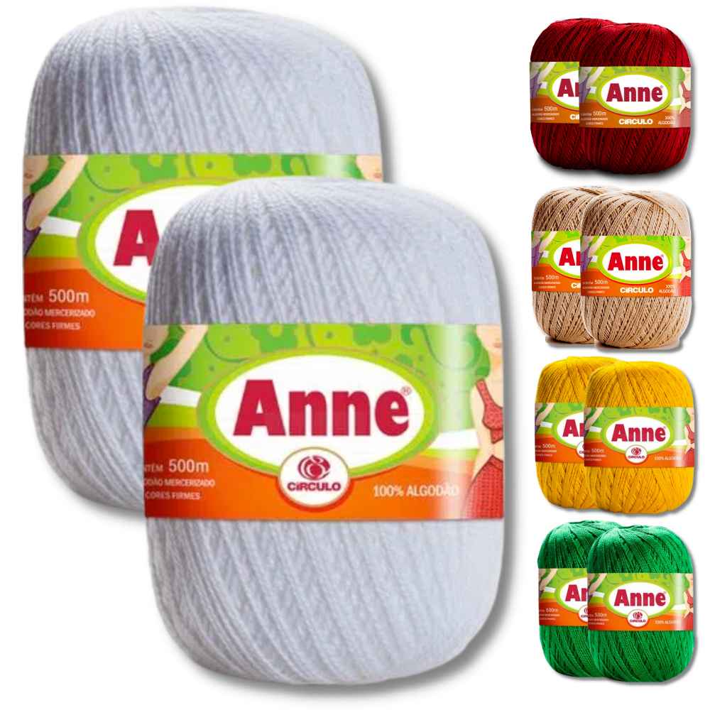 Kit 2 Linha Fio Anne 500 Novelo Crochê e Tricô - Círculo em Oferta na Shopee
