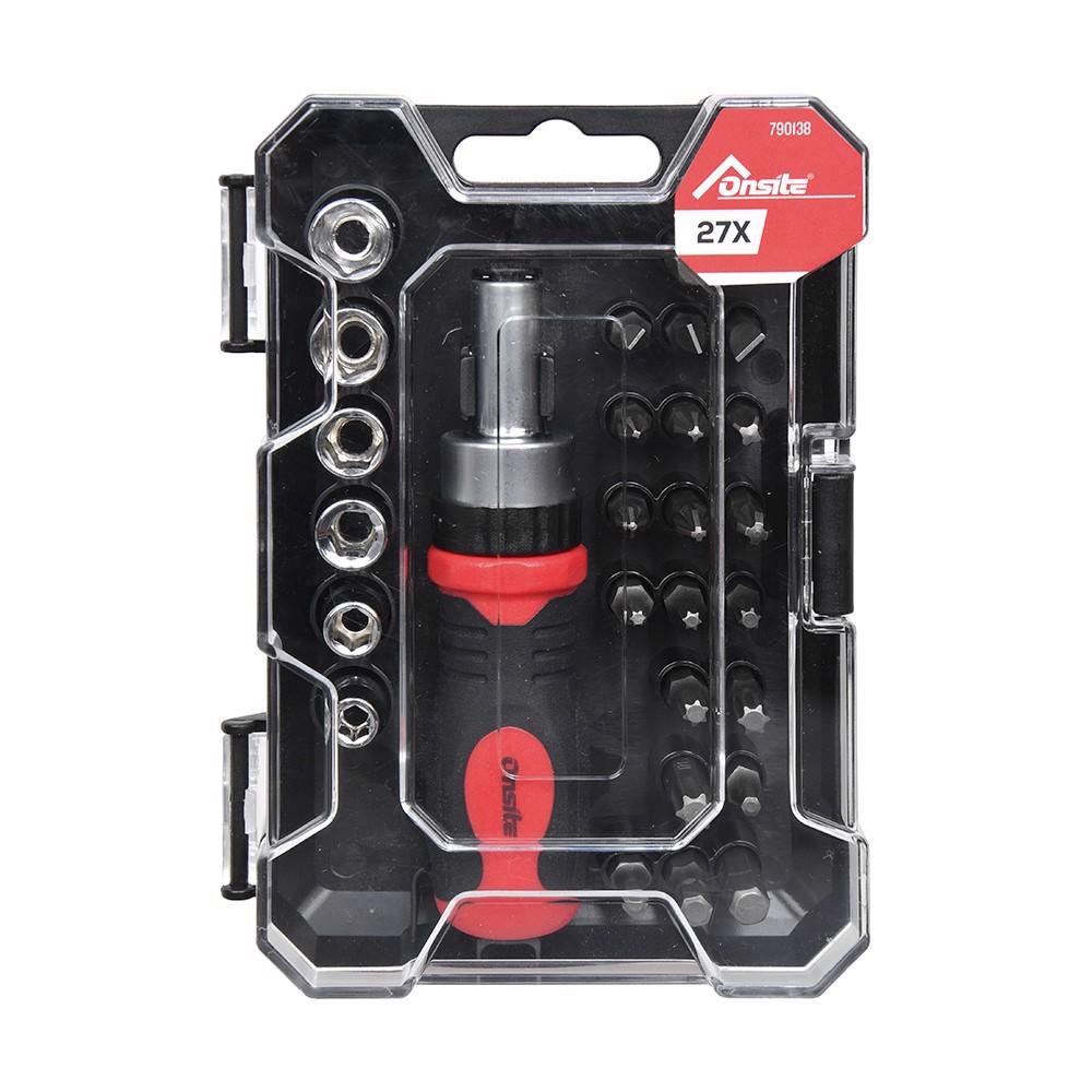 Jogo de Bits de Soquetes Com Catraca 27 Peças (790138) - Onsite em Oferta na Shopee