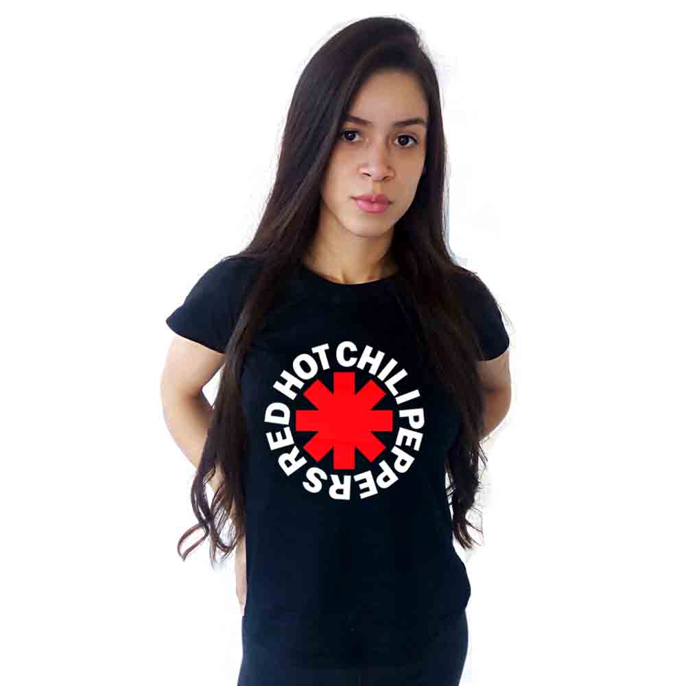 Camisa Feminina Babylook Banda Red Hot Chili Peppers Rock