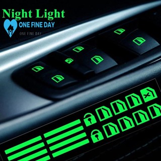 Botão Da Janela Do Carro Autocolante Luminoso Interruptor De Elevação Nocturno Fluorescente Interior H0K7