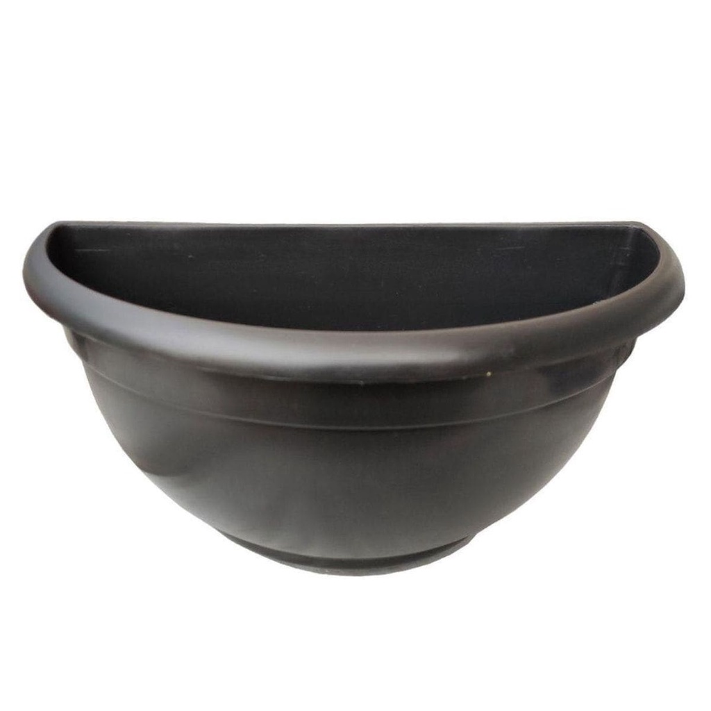 Meio Vaso De Parede Médio de Plástico Preto P/ Jardim Vertical Jardineira Plantas Pendentes Avenca
